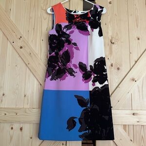 Worthington Sleeveless
Dress Size M Women's Floral Black Salmon Lavender Blue